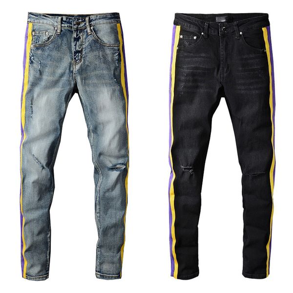 21ss mens jeans designer american pop stripe innovative men s ripped stretch denim pants slim fit hip fashion motorcycle pant, Blue
21ss mens jeans designer american pop stripe innovative men s ripped stretch denim pants slim fit hip fashion motorcycle pant, Blue