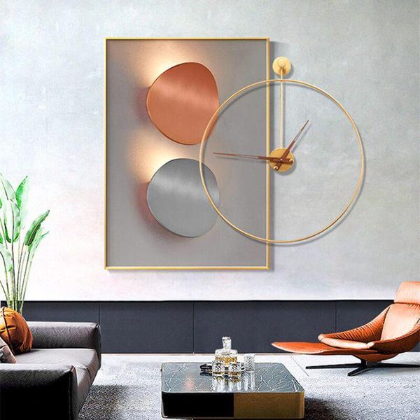wall clocks modern art clock with decorative painting draw light luxury hanging watch living room decoration
wall clocks modern art clock with decorative painting draw light luxury hanging watch living room decoration