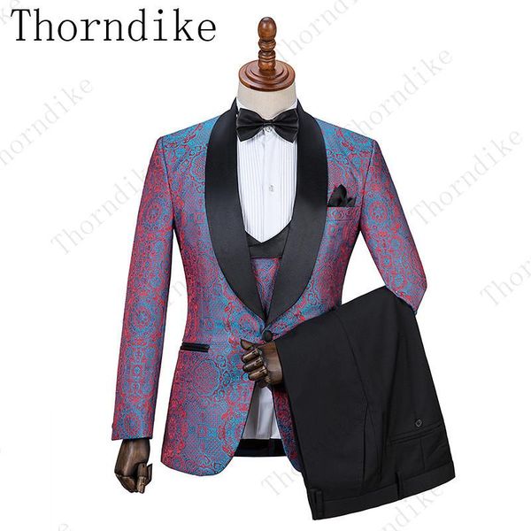 men's suits & blazers 2021 one button slim fit groom tuxedo purple pattern jacket+pants+vest tuxedos with black lapel men custom made, White;black
men's suits & blazers 2021 one button slim fit groom tuxedo purple pattern jacket+pants+vest tuxedos with black lapel men custom made, White;black