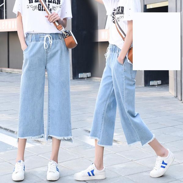 women elastic waist straight legged loose casual nine long jeans drawstring irregular fringed edges thin wide cowboy size 26-40 women's, Blue
women elastic waist straight legged loose casual nine long jeans drawstring irregular fringed edges thin wide cowboy size 26-40 women's, Blue