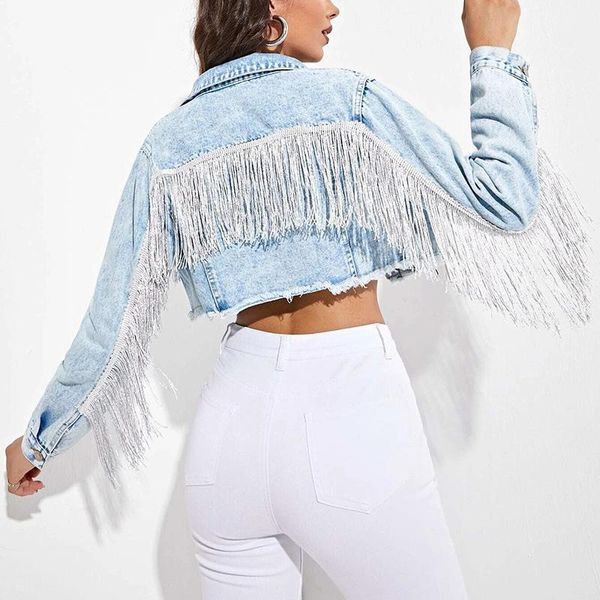women's jackets rainbowwaves women fringe denim long sleeve fashion casual tassel jacket loose streetwear female short coat autumn, Black;brown
women's jackets rainbowwaves women fringe denim long sleeve fashion casual tassel jacket loose streetwear female short coat autumn, Black;brown