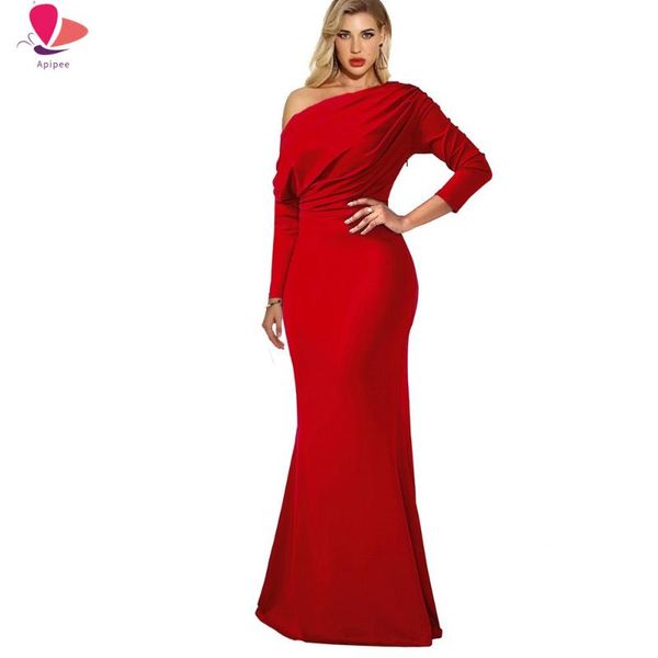casual dresses women shoulder slim folds long dress elegant evening party floor length vestido de festa, Black;gray
casual dresses women shoulder slim folds long dress elegant evening party floor length vestido de festa, Black;gray