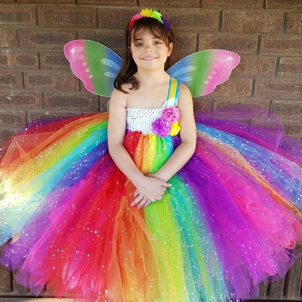 rainbow girls glitter tutu girl dresses kids sparkle tulle flower ball gown with butterfly wing children party costume, Red;yellow
rainbow girls glitter tutu girl dresses kids sparkle tulle flower ball gown with butterfly wing children party costume, Red;yellow