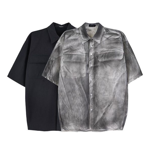 high street mens vintage loose fit short sleeve shirt overalls multi pocket shirts for man summer men's fashion oversized casual, White;black
high street mens vintage loose fit short sleeve shirt overalls multi pocket shirts for man summer men's fashion oversized casual, White;black