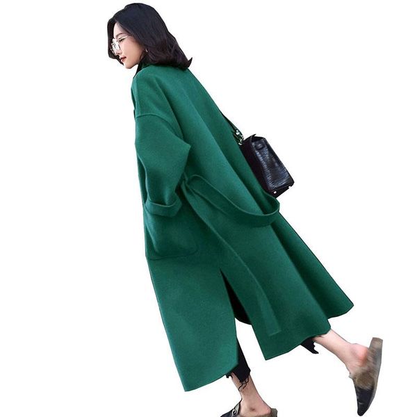 women's wool & blends 2021 fashion women autumn winter woolen coat lady elegant plus size loose slim two-sided long overcoat g239, Black
women's wool & blends 2021 fashion women autumn winter woolen coat lady elegant plus size loose slim two-sided long overcoat g239, Black