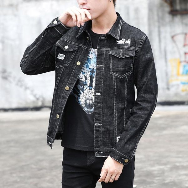 men's jackets versatile loose trend student fashion thin jeans in spring and autumn jacket, Black;brown
men's jackets versatile loose trend student fashion thin jeans in spring and autumn jacket, Black;brown