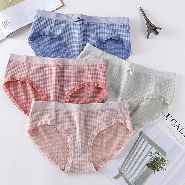 women's panties cotton underwear comfort underpants plaid lace briefs for woman middle waist pantys girls intimates, Black;pink
women's panties cotton underwear comfort underpants plaid lace briefs for woman middle waist pantys girls intimates, Black;pink