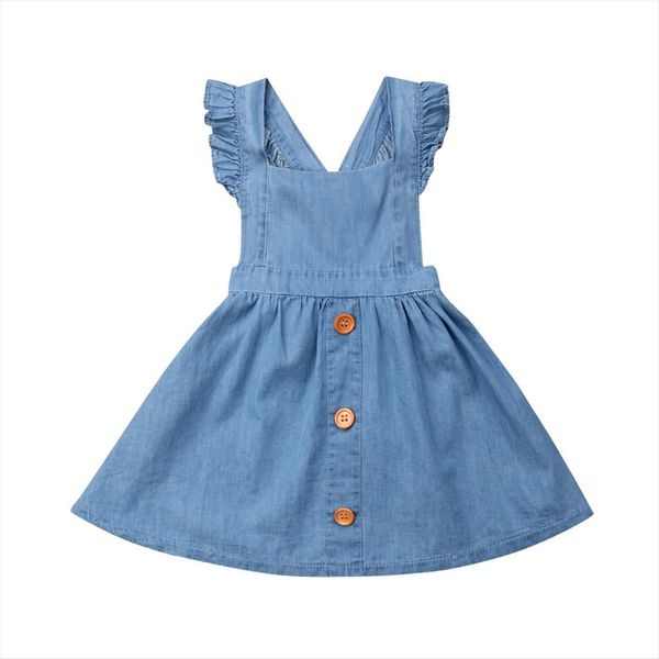 summer toddler kids baby girl dress strap jean party casual sundress outfits 1 6y, Red;yellow
summer toddler kids baby girl dress strap jean party casual sundress outfits 1 6y, Red;yellow