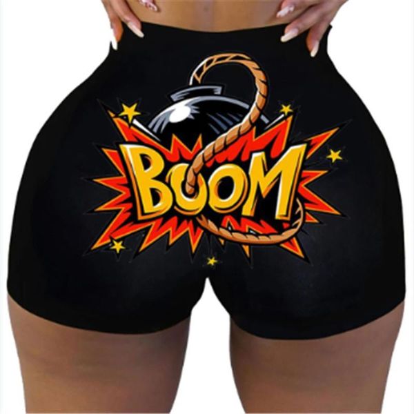 women's shorts women summer multicolor cartoon letter print high-waist stretch tight for girls, White;black
women's shorts women summer multicolor cartoon letter print high-waist stretch tight for girls, White;black