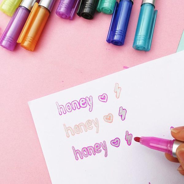 children learn 8-color metal double line art marker pen stationery painting gel pens
children learn 8-color metal double line art marker pen stationery painting gel pens