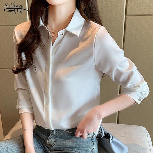 women's blouses & shirts fashion spring korean silk blouse women satin solid and plus size office lady long sleeve 10150, White
women's blouses & shirts fashion spring korean silk blouse women satin solid and plus size office lady long sleeve 10150, White