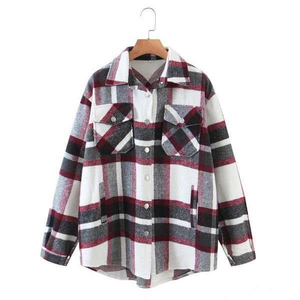 women's jackets women plaid printed pattern coat, long sleeve button-down collar jacket with pockets, dark green/ wine red, Black;brown
women's jackets women plaid printed pattern coat, long sleeve button-down collar jacket with pockets, dark green/ wine red, Black;brown