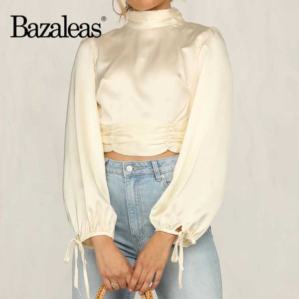 women's blouses & shirts bazaleas chic backless satin womens and like silk turtleneck blusas mujer de moda 2021 vintage crop top, White
women's blouses & shirts bazaleas chic backless satin womens and like silk turtleneck blusas mujer de moda 2021 vintage crop top, White