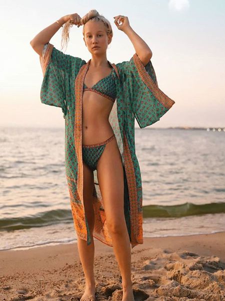 women beachwear kimono long loose robe wide sleeves ties sash dress long beach dress
women beachwear kimono long loose robe wide sleeves ties sash dress long beach dress