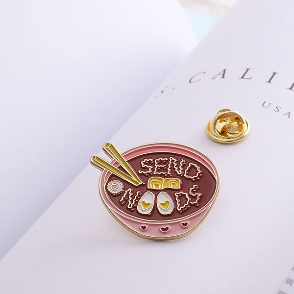cute small noodle bowl shape funny enamel brooches pins for women christmas demin shirt decor brooch pin metal kawaii badge fashion jewelry, Blue 
cute small noodle bowl shape funny enamel brooches pins for women christmas demin shirt decor brooch pin metal kawaii badge fashion jewelry, Blue