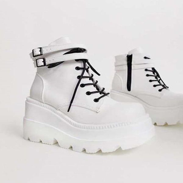 boots winter fashion high platform leather wedges ankle women 2021 female punk style heels shoes for woman, Black
boots winter fashion high platform leather wedges ankle women 2021 female punk style heels shoes for woman, Black