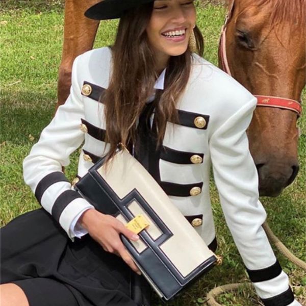 jackets winter sleeve striped white jacket fashion street bandage coat, Black;brown
jackets winter sleeve striped white jacket fashion street bandage coat, Black;brown
