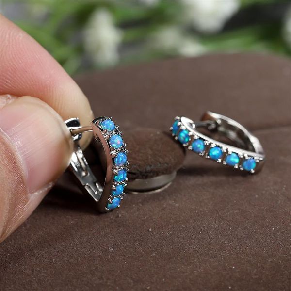 hoop & huggie white blue opal love heart earrings single row round small stone rose gold silver color wedding for women, Golden;silver
hoop & huggie white blue opal love heart earrings single row round small stone rose gold silver color wedding for women, Golden;silver