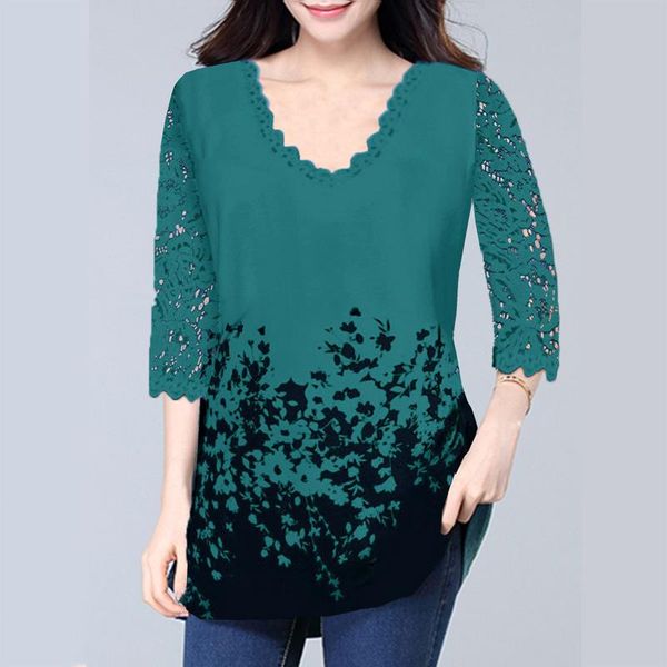 spring summer blouse 3/4 sleeve slim women lace embroidery plus size 3xl 4xl printed flower clothing jumpers women's blouses & shirts, White
spring summer blouse 3/4 sleeve slim women lace embroidery plus size 3xl 4xl printed flower clothing jumpers women's blouses & shirts, White