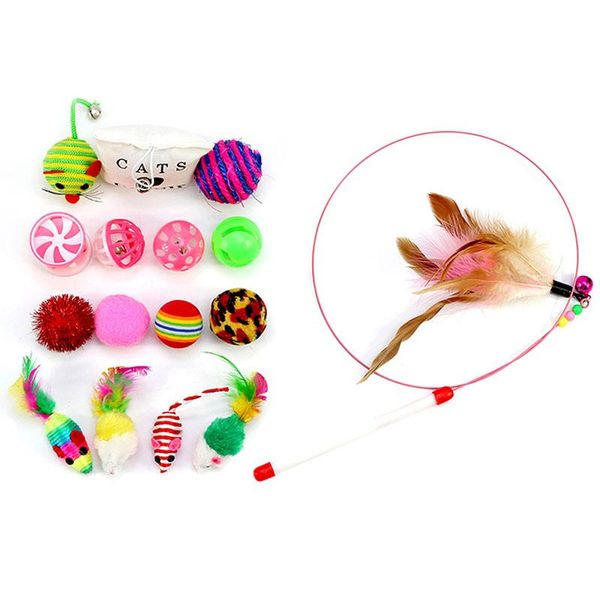cat toys 16pcs creative assorted set funny stick bell ball feather toy kittens interactive play
cat toys 16pcs creative assorted set funny stick bell ball feather toy kittens interactive play