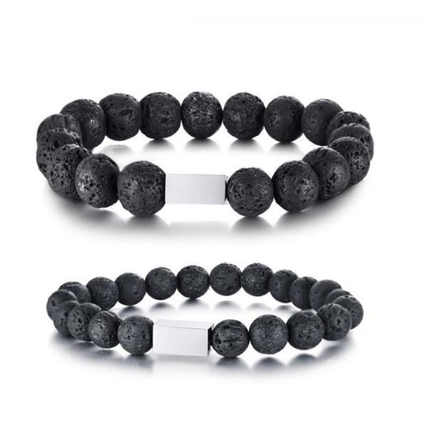 8mm/10mm volcanic stone hand string bracelet for men stainless steel cuboid vesuvianite trendy men's jewelry gift bangle, Black
8mm/10mm volcanic stone hand string bracelet for men stainless steel cuboid vesuvianite trendy men's jewelry gift bangle, Black