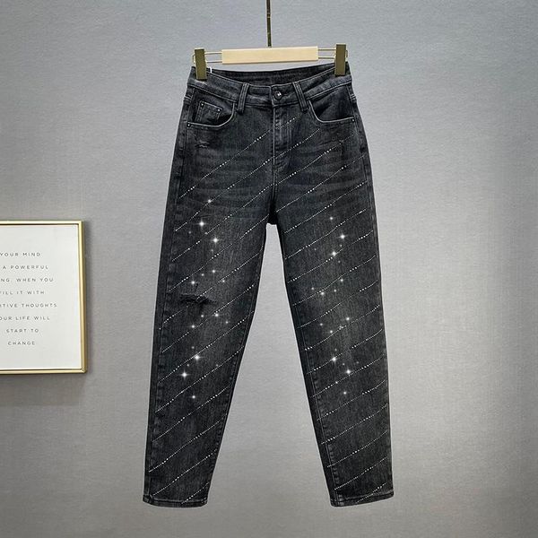 women's jeans harem female 2021 autumn winter high waist loose jean denim pants drilling ripped fashion clothes, Blue
women's jeans harem female 2021 autumn winter high waist loose jean denim pants drilling ripped fashion clothes, Blue