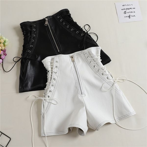 autumn women pu tie high waist female casual black ladies all match wide leg shorts short pants ab1170 210324, White;black
autumn women pu tie high waist female casual black ladies all match wide leg shorts short pants ab1170 210324, White;black