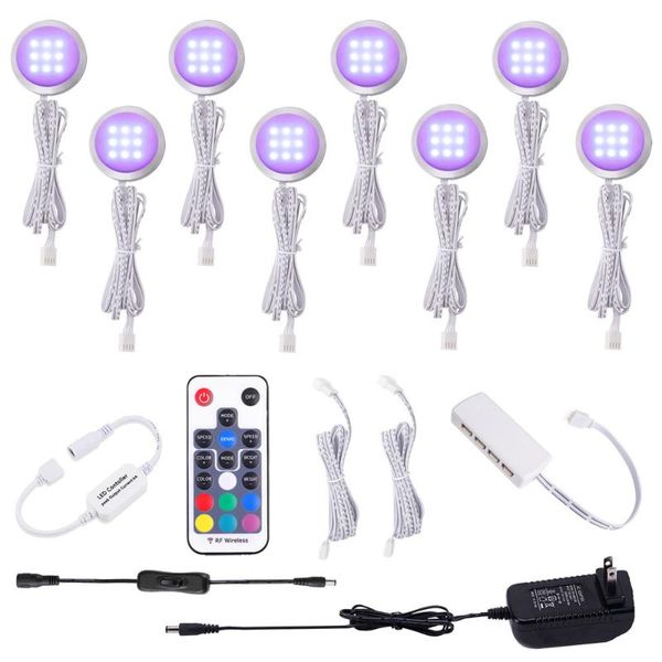 8/12 pcs rgb led under cabinet lamp puck light kit wtih rf remtoe controller adapter dimmable for kitchen counter shelf
8/12 pcs rgb led under cabinet lamp puck light kit wtih rf remtoe controller adapter dimmable for kitchen counter shelf