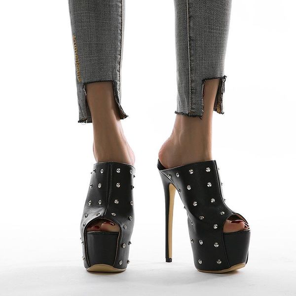 sandals high heels 2021 rivet fish beak 16cm heel boots are available in size 35-42, Black
sandals high heels 2021 rivet fish beak 16cm heel boots are available in size 35-42, Black