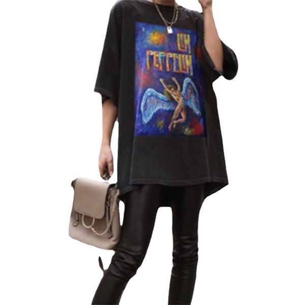 high street oversize hip hop loose spring and summer new angel print short sleeve t-shirt women's fashion, White;black
high street oversize hip hop loose spring and summer new angel print short sleeve t-shirt women's fashion, White;black