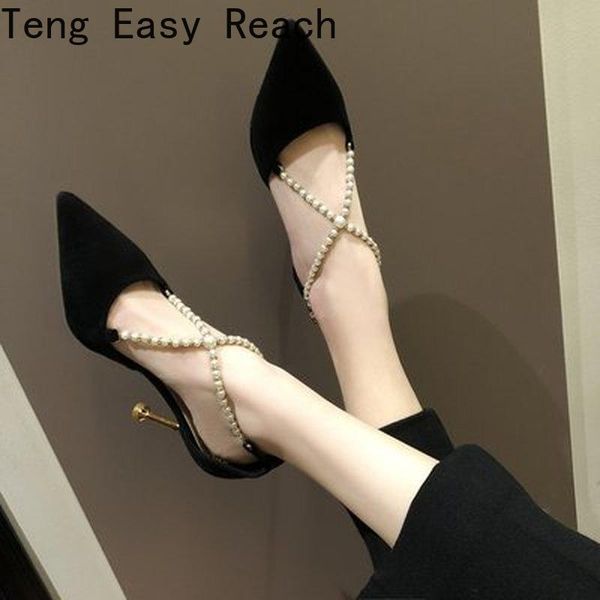 spring cat with pointed toe single shoes hollow sandals stiletto high heels suede rhinestone one word buckle women's dress, Black
spring cat with pointed toe single shoes hollow sandals stiletto high heels suede rhinestone one word buckle women's dress, Black