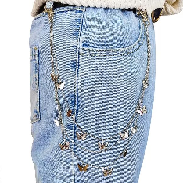 keychains punk street butterfly belt waist chain male women pants multi layer hiphop hook trousers jeans keychain pendant jewelry, Silver
keychains punk street butterfly belt waist chain male women pants multi layer hiphop hook trousers jeans keychain pendant jewelry, Silver