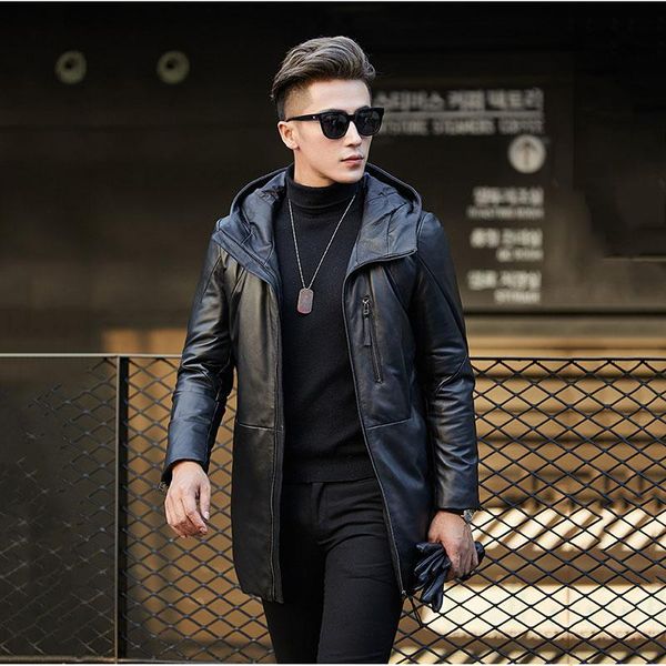 men's leather & faux winter mens motorcycle biker long down jacket warm zipper hoody windbreaker trench slim fit business genuine overc, Black
men's leather & faux winter mens motorcycle biker long down jacket warm zipper hoody windbreaker trench slim fit business genuine overc, Black
