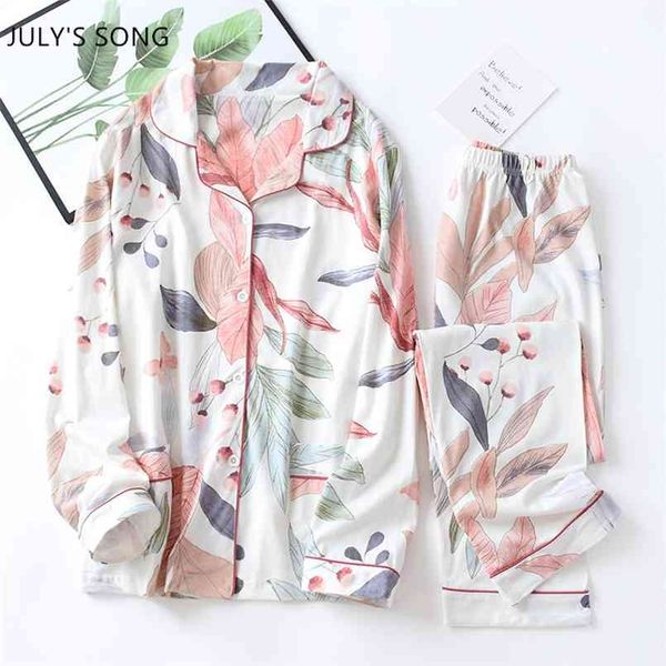 july's song 2 pieces pajamas set women cotton pink plant printing ins long sleeves trousers v-neck knitted autumn sleepwear suit 210809, Black;red
july's song 2 pieces pajamas set women cotton pink plant printing ins long sleeves trousers v-neck knitted autumn sleepwear suit 210809, Black;red