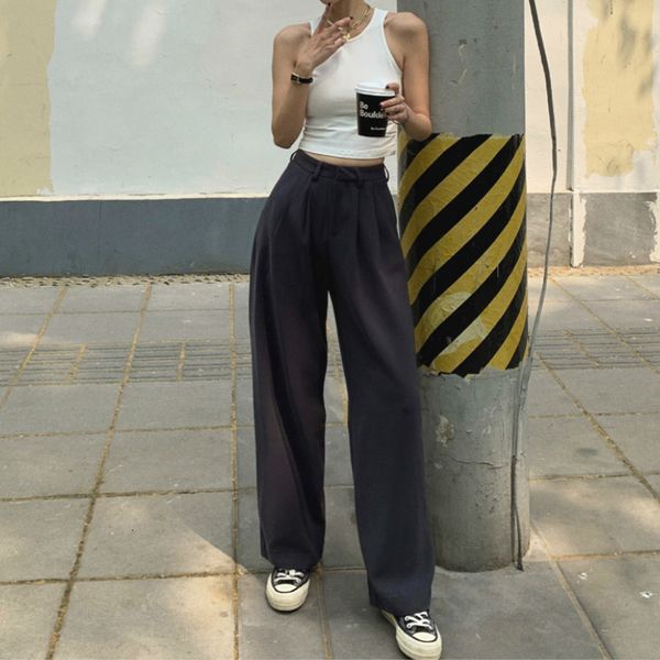 pants summer spring wide leg panst for women loose solid color office lady straight long pants high waist trousers plus size w6xl oqb7, Black;white
pants summer spring wide leg panst for women loose solid color office lady straight long pants high waist trousers plus size w6xl oqb7, Black;white