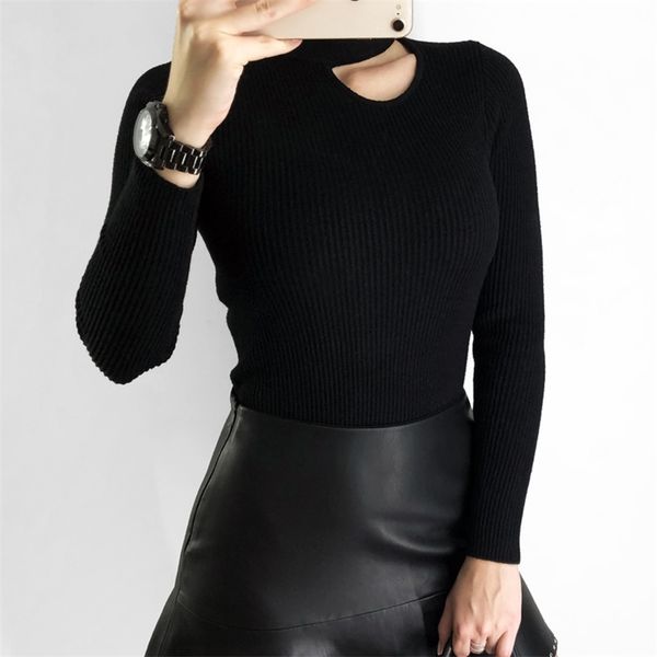 spring casual solid color sweater female high collar slim long-sleeved exposed collarbone 210430, Black
spring casual solid color sweater female high collar slim long-sleeved exposed collarbone 210430, Black