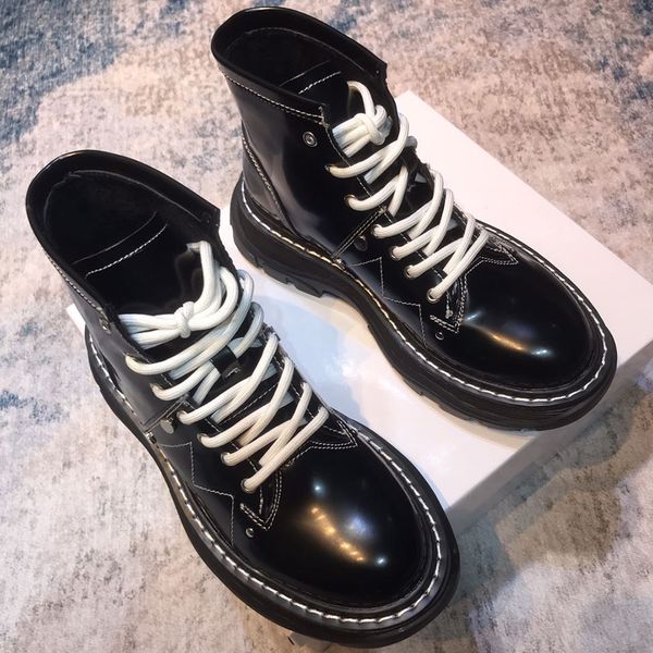 autumn and winter fashion ladies designer boots tread lace-up platform boot, Black
autumn and winter fashion ladies designer boots tread lace-up platform boot, Black