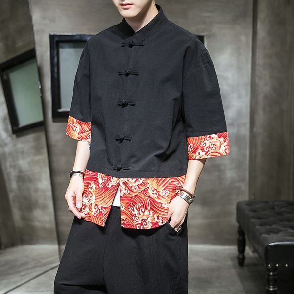 summer chinese style hanfu men short sleeve cotton t-shirt kung fu clothes tai chi tee qipao shirt casual blouse 12063, Red 
summer chinese style hanfu men short sleeve cotton t-shirt kung fu clothes tai chi tee qipao shirt casual blouse 12063, Red