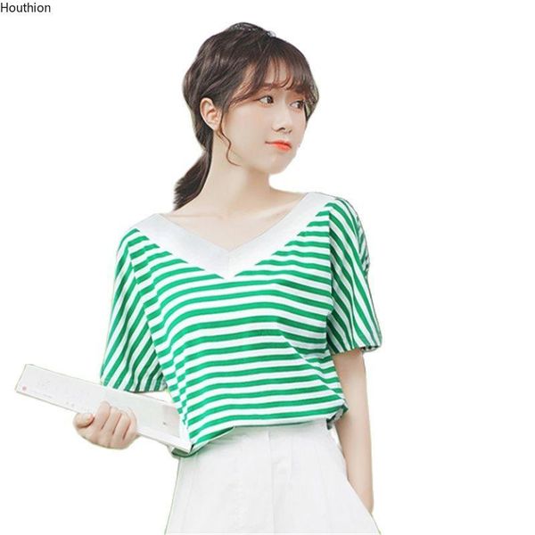 houthion striped woman t-shirt fashion loose short sleeve women's cotton polyester casual korean version, White
houthion striped woman t-shirt fashion loose short sleeve women's cotton polyester casual korean version, White