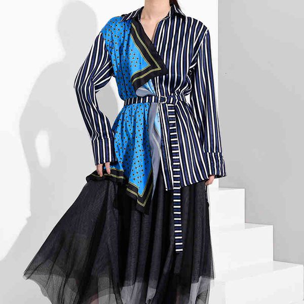 skirt adjustment spring 2021 asymmetrical striped blue female size big lapel shirt sleeve, Black
skirt adjustment spring 2021 asymmetrical striped blue female size big lapel shirt sleeve, Black