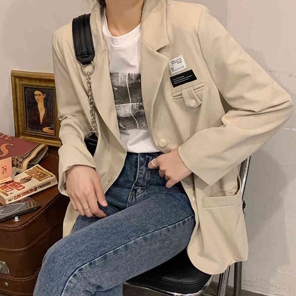 will fall han edition of the design feeling relaxed joker blazer show thin leisure suit net price 210427, White;black
will fall han edition of the design feeling relaxed joker blazer show thin leisure suit net price 210427, White;black