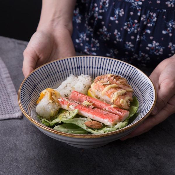 bowls japanese creative tableware underglaze ceramic rice bowl soup home student dormitory instant noodle vegetable sal