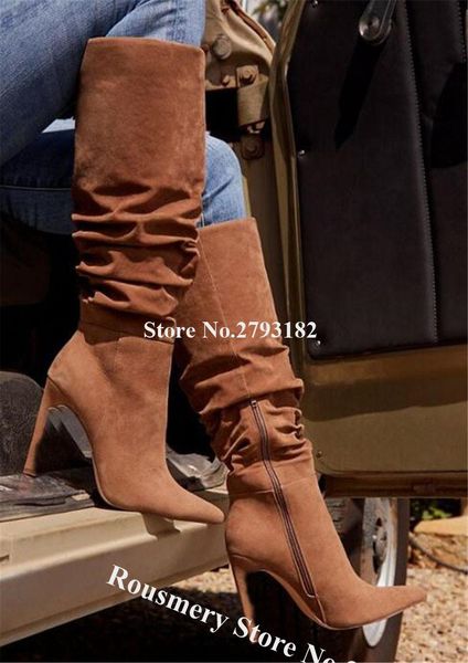 boots classical women fashion pointed toe suede leather knee high stiletto heel brown blue long dress shoes, Black
boots classical women fashion pointed toe suede leather knee high stiletto heel brown blue long dress shoes, Black