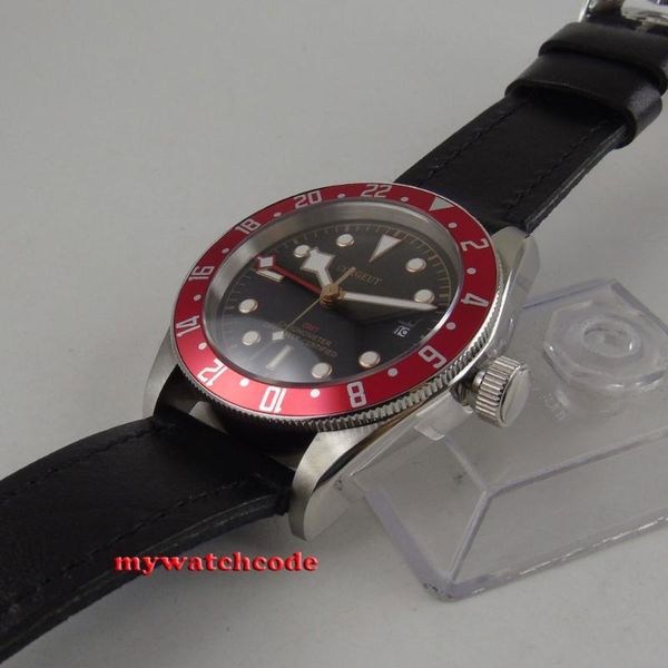 wristwatches 41mm black dial silver marks gmt sapphire glass automatic mens watch, Slivery;brown
wristwatches 41mm black dial silver marks gmt sapphire glass automatic mens watch, Slivery;brown