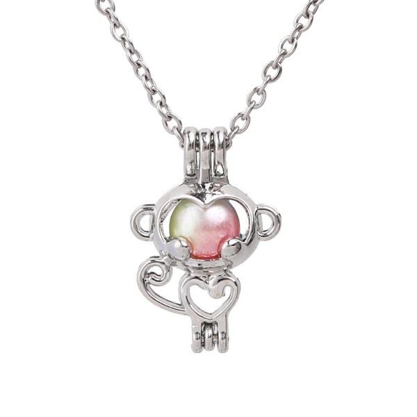 pendant necklaces 1pc cute monkey pearl cage necklace with 20'' stainless steel chain for oyster pearls essential oil lockets diff, Silver
pendant necklaces 1pc cute monkey pearl cage necklace with 20'' stainless steel chain for oyster pearls essential oil lockets diff, Silver