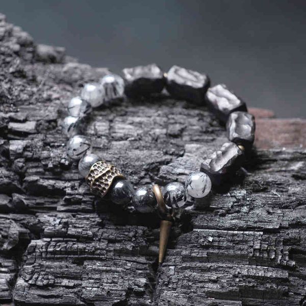handmade texture ebony beads mixed with black hair crystal bracelet trendy men's personality accessory, Golden;silver
handmade texture ebony beads mixed with black hair crystal bracelet trendy men's personality accessory, Golden;silver