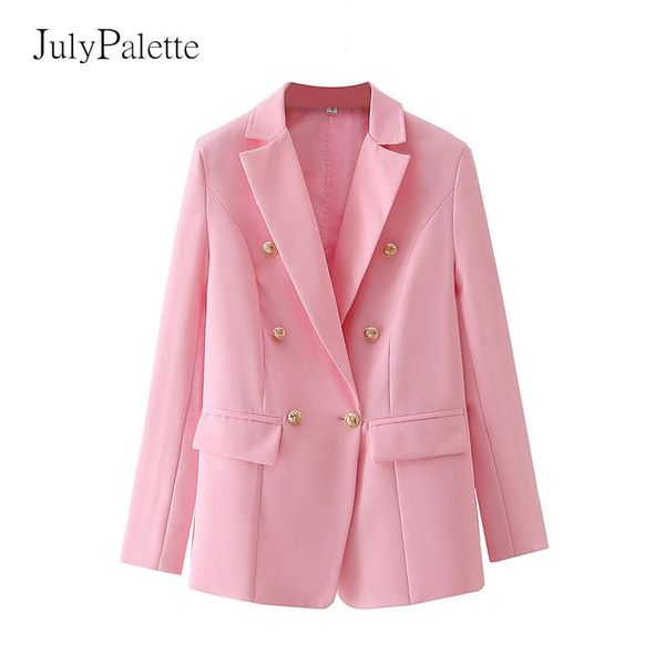 women's suits & blazers julypalette office lady pink autumn winter blazer elegant double breasted pocket women casual suit collar woman, White;black
women's suits & blazers julypalette office lady pink autumn winter blazer elegant double breasted pocket women casual suit collar woman, White;black