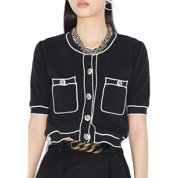 women's jackets double pocket short sleeve cardigan 2021 women summer crop o neck button up sweater shirt black knitted, Black;brown
women's jackets double pocket short sleeve cardigan 2021 women summer crop o neck button up sweater shirt black knitted, Black;brown