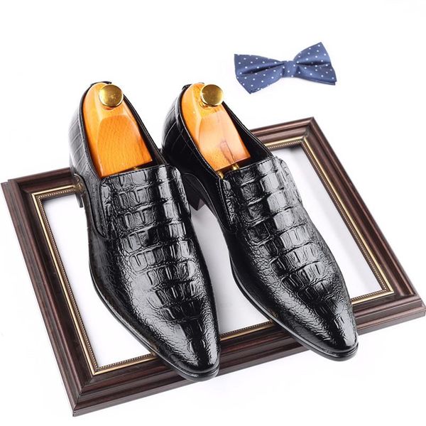 british business casual men shoes crocodile design pointed toe formal dress spring loafers wedding office leather oxfords, Black
british business casual men shoes crocodile design pointed toe formal dress spring loafers wedding office leather oxfords, Black