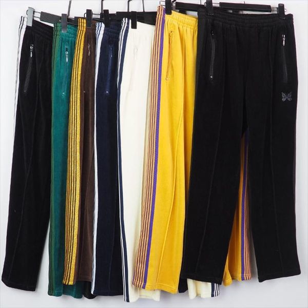 men's pants fashion casual brand needles butterfly embroidery side stripe sweatpants women's clothing streetwear men trousers, Black
men's pants fashion casual brand needles butterfly embroidery side stripe sweatpants women's clothing streetwear men trousers, Black